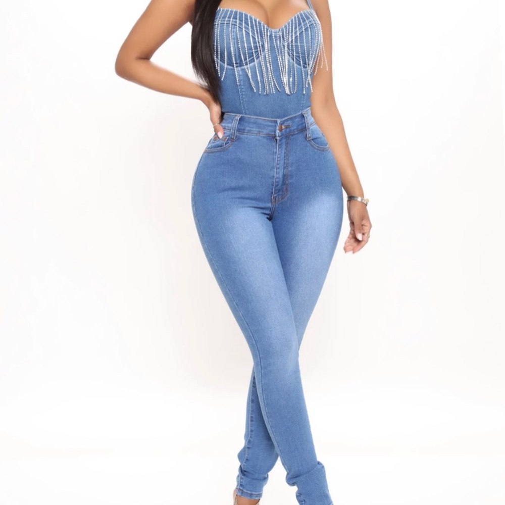 Fashion Nova Marilyn High Waisted Skinny Jeans - Medium Blue Wash